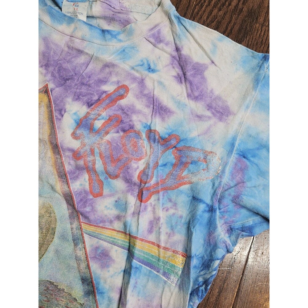 Vintage 1994 Pink Floyd The Division Bell Tour Tie Dye Band Tee Shirt Sz XL - Picture 5 of 14